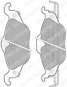 DELPHI Колодки тормозные передние OPEL ASTRA G 1.2/1.4/1.6/1.7D (LP1673)