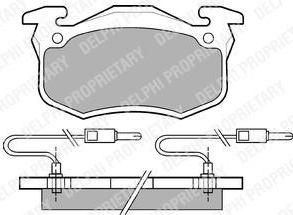 DELPHI Комплект тормозных колодок, диско (LP491)