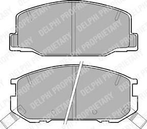 Delphi LP942 комплект тормозных колодок, дисковый тормоз на TOYOTA PREVIA (TCR2_, TCR1_)