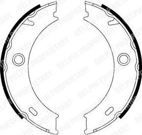 DELPHI Комплект тормозных колодок, стояночная тормозная система (LS1917)