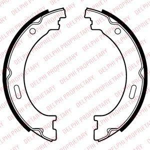 Delphi LS2041 комплект тормозных колодок, стояночная тормозная с на JEEP GRAND CHEROKEE III (WH, WK)