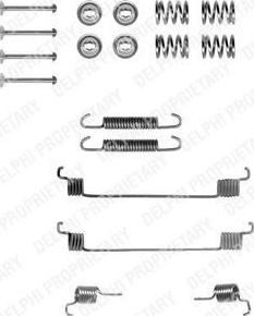 DELPHI Ремкомплект барабанных колодок (D180mm) RENAULT Logan (7701205758, LY1061)