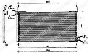 Delphi TSP0225160 конденсатор, кондиционер на FIAT MAREA Weekend (185)