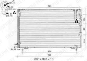 Delphi TSP0225389 конденсатор, кондиционер на TOYOTA PICNIC (_XM10)