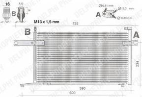 Delphi TSP0225438 конденсатор, кондиционер на NISSAN MICRA II (K11)