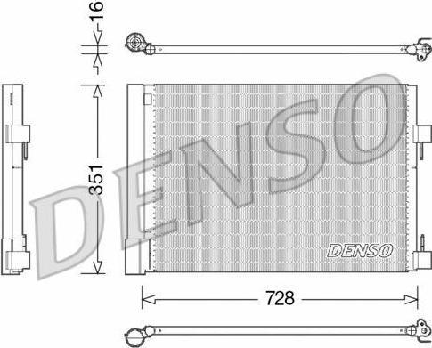Denso DCN23032 конденсатор, кондиционер на RENAULT LAGUNA III Grandtour (KT0/1)