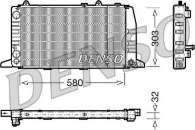 Denso DRM02011 радиатор, охлаждение двигателя на AUDI 80 (81, 85, B2)