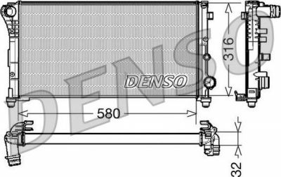 Denso DRM09084 радиатор, охлаждение двигателя на FIAT PANDA (169)