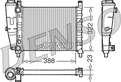 Denso DRM09142 радиатор, охлаждение двигателя на FIAT UNO (146A/E)