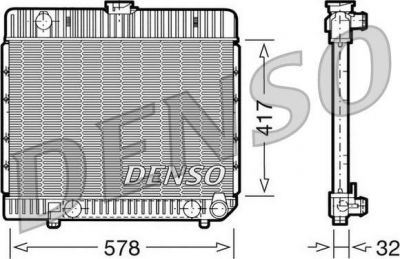 Denso DRM17024 радиатор, охлаждение двигателя на MERCEDES-BENZ S-CLASS (W126)