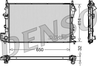 DENSO Радиатор охлаждения Opel Vectra C 2.0, 2.2, 3.2 02-/ SAAB 9-3 1.8, 2.0, 2.2 02- (1300245, DRM20029)