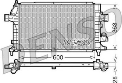 DENSO Радиатор охлаждения OPEL Astra -H 1.9 CDTi/ 2.0 Turbo 02/04- (1300271, DRM20100)