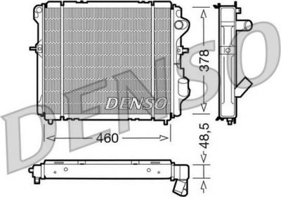 Denso DRM23007 радиатор, охлаждение двигателя на RENAULT CLIO I (B/C57_, 5/357_)