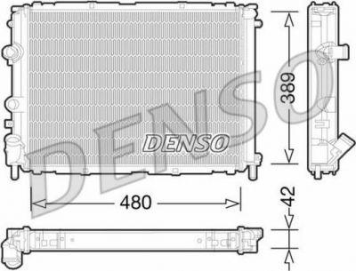 Denso DRM23033 радиатор, охлаждение двигателя на RENAULT CLIO II (BB0/1/2_, CB0/1/2_)