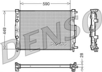 DENSO Радиатор основной RENAULT Megane II/Scenic II all 03-> /585x451x34mm (DRM23056)