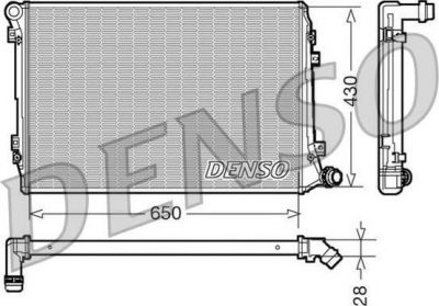DENSO Радиатор охлаждения VAG JETTA/Passat B6 1,9-2,0TDI 05-> (1K0.121.251 AL, DRM32037)