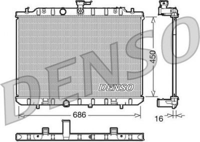 DENSO Радиатор основной NISSAN X-Trail (T31) 2.0/2.5L 07-> (DRM46006)