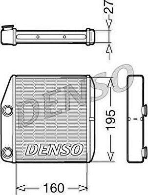 DENSO Радиатор отопителя FIAT GRANDE PUNTO ALL/GRANDE PUNTO 1.4 TURBO ABARTH 12/05 > 77363898//OPEL CORSA D ALL 06 > (1618288, DRR09075)