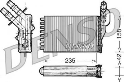 DENSO Радиатор отопителя RENAULT CLIO II ALL 04/98 >//KANGOO ALL 99 > (7701045552, DRR23001)