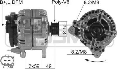 Era 210045 генератор на SKODA OCTAVIA Combi (1U5)