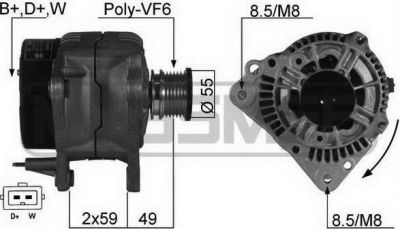 Era 210125 генератор на VW POLO CLASSIC (6KV2)