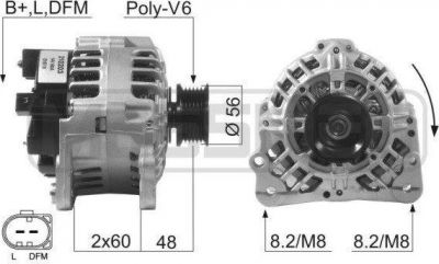 Era 210203 генератор на SKODA OCTAVIA Combi (1U5)