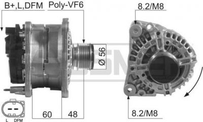 Era 210231 генератор на VW GOLF IV (1J1)