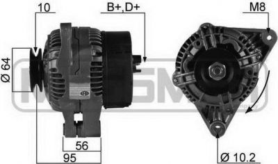 Era 210242 генератор на PEUGEOT 306 (7B, N3, N5)
