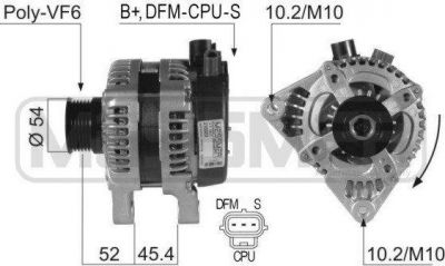 Era 210323 генератор на FORD FOCUS II седан (DA_)