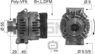 ERA генератор Dacia Logan/Renault Clio/Laguna/Megane/Scenic (7701477694, 210397)