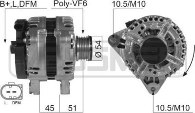 Era 210427 генератор на FORD MONDEO IV седан (BA7)