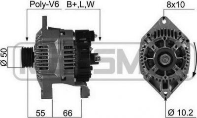 Era 210487 генератор на RENAULT MEGANE I (BA0/1_)