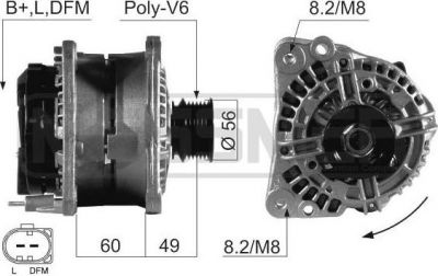 Era 210632 генератор на VW GOLF IV (1J1)