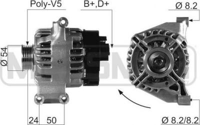 Era 210663 генератор на FIAT PUNTO (188)