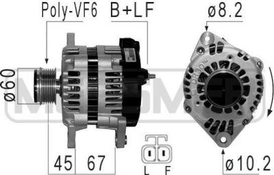 Era 210845 генератор на OPEL ASTRA H универсал (L35)