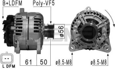 Era 210865 генератор на RENAULT MEGANE II седан (LM0/1_)