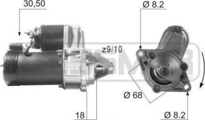 ERA Стартер OPEL Astra, Corsa, Vactra, Tigra, Zafira B (62 02 075, 220001)