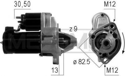 ERA Стартер AUDI A4/A6/SKODA SUPERB/VW PASSAT B5/B6 Стартер, 12В 1.1кВт (220004)