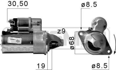 Era 220656 стартер на OPEL CORSA C фургон (F08, W5L)