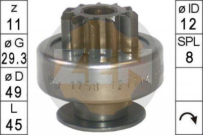 Era 225774 привод с механизмом свободного хода, стартер на PEUGEOT 301