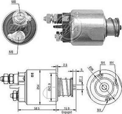 Era 227059 тяговое реле, стартер на FIAT IDEA (350_)
