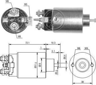 Era 227097 тяговое реле, стартер на JEEP CHEROKEE (XJ)