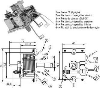 Era 227208 тяговое реле, стартер на MERCEDES-BENZ UNIMOG