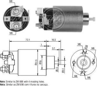 Era 227347 тяговое реле, стартер на HYUNDAI SONATA II (Y-2)