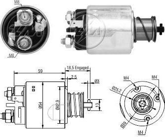Era 227458 тяговое реле, стартер на HYUNDAI PORTER пикап