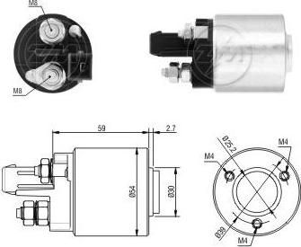 Era 227459 тяговое реле, стартер на VW GOLF IV (1J1)