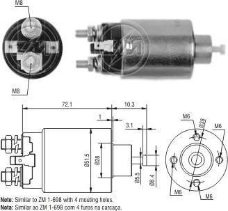 Era 227480 тяговое реле, стартер на HYUNDAI SONATA II (Y-2)