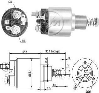 Era 227492 тяговое реле, стартер на VW SCIROCCO (53B)