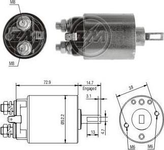 Era 227647 тяговое реле, стартер на ISUZU CAMPO (KB)