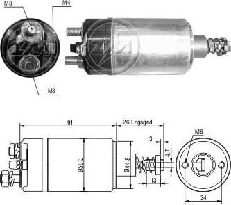 Era 227708 тяговое реле, стартер на PORSCHE 911 кабрио